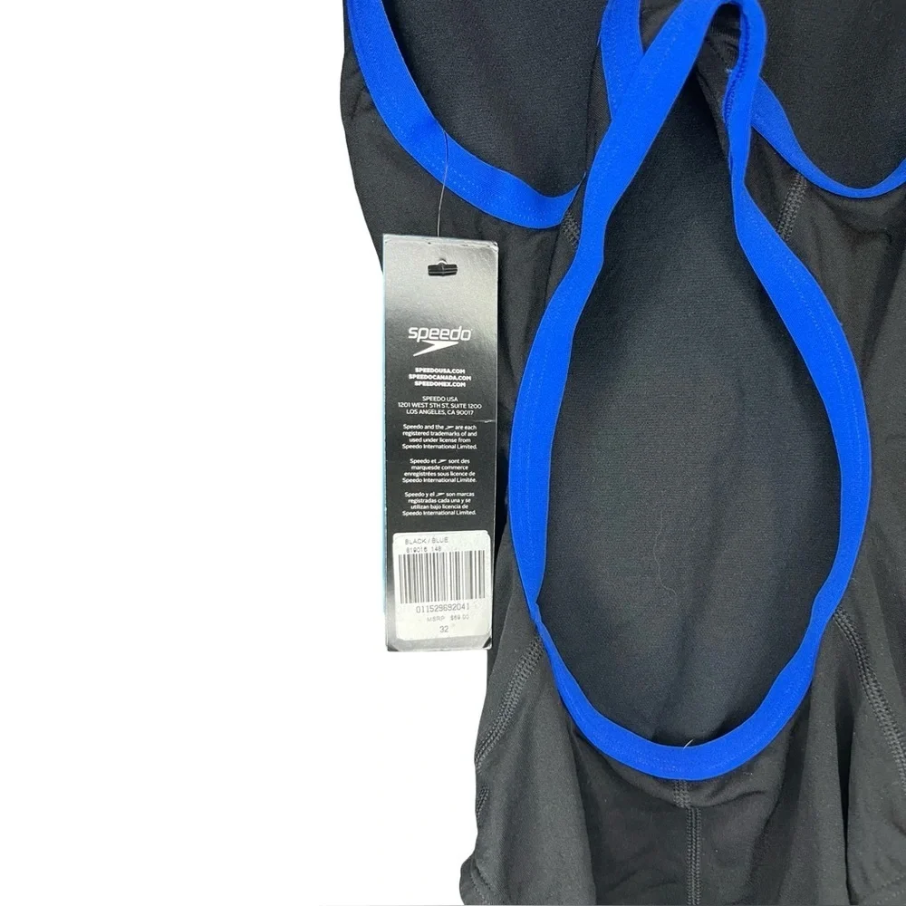 Speedo Endurance Black and Blue Training Suit III One Piece Swimwear